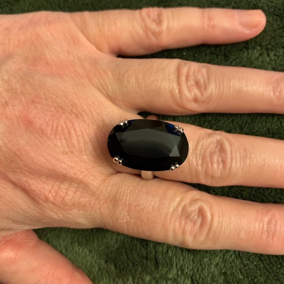 24ctw Black Spinel Ring - Picture 1 of 6
